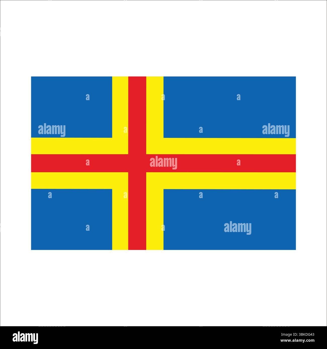 Die Flagge der aland-Inseln winkt stolz im Wind und zeigt Blau, Gelb und Rot, was die Autonomie symbolisiert. Stock Vektor Die Flagge der aland-Inseln winkt stolz im Wind und zeigt Blau, Gelb und Rot, was die Autonomie symbolisiert. Stock Vektor