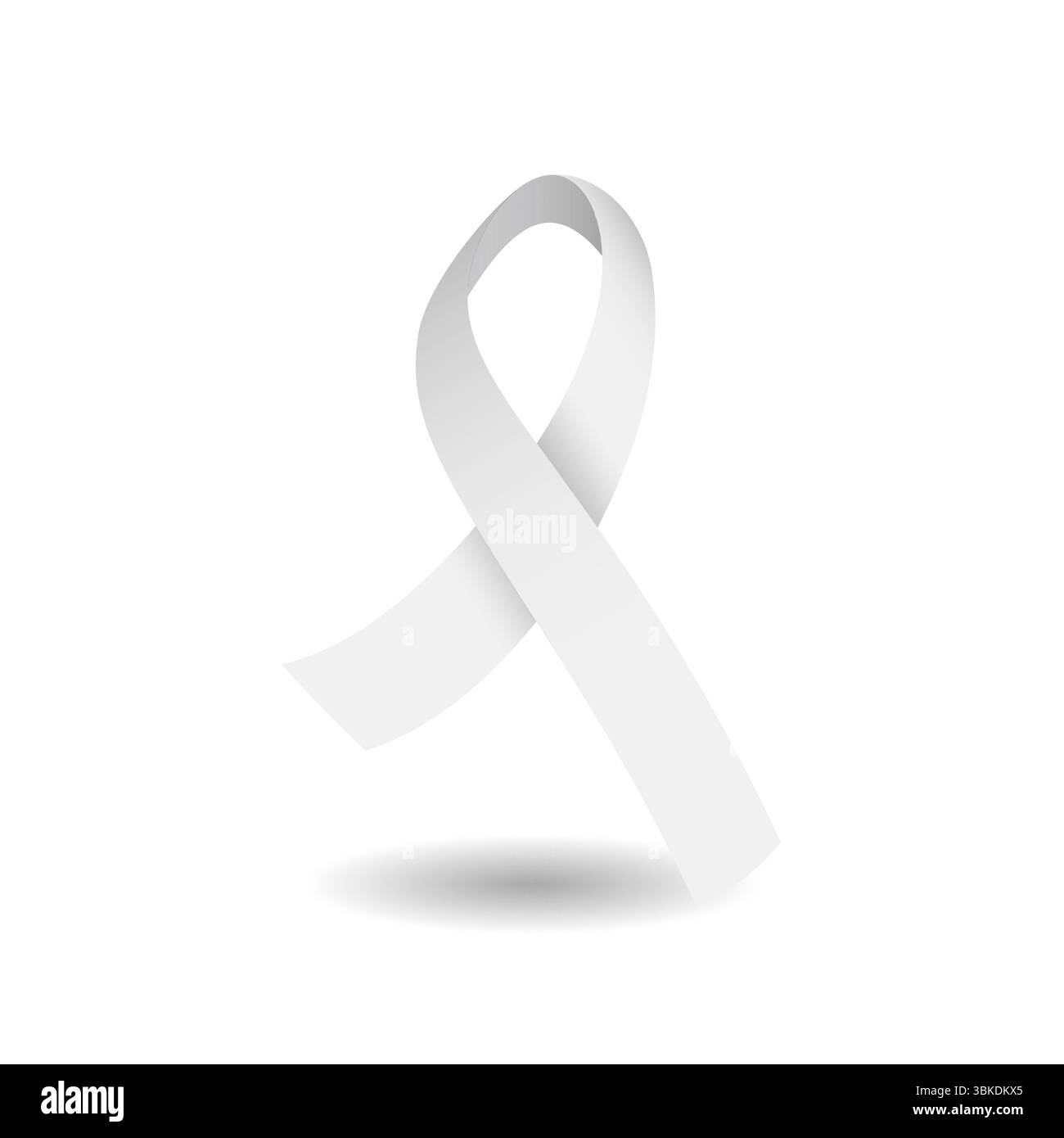 Ein weißes Band wird in einer dreidimensionalen Vektorabbildung anmutig dargestellt. Seine glatten Kurven und Schatten erzeugen einen optisch ansprechenden Effekt, der sich für verschiedene Designzwecke eignet. Stock Vektor