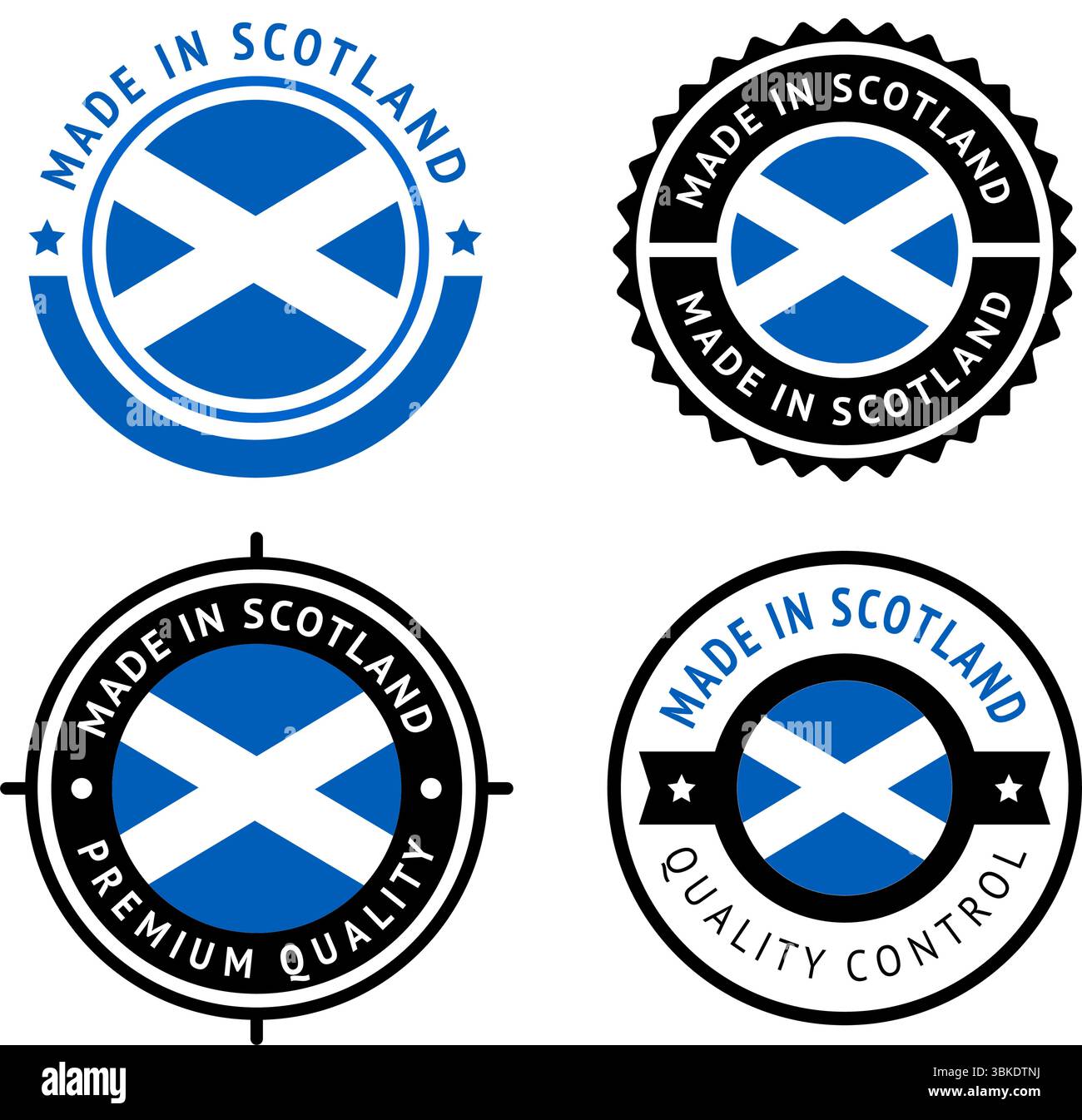 Nationalflagge Schottlands, flache Symbole Stock Vektor