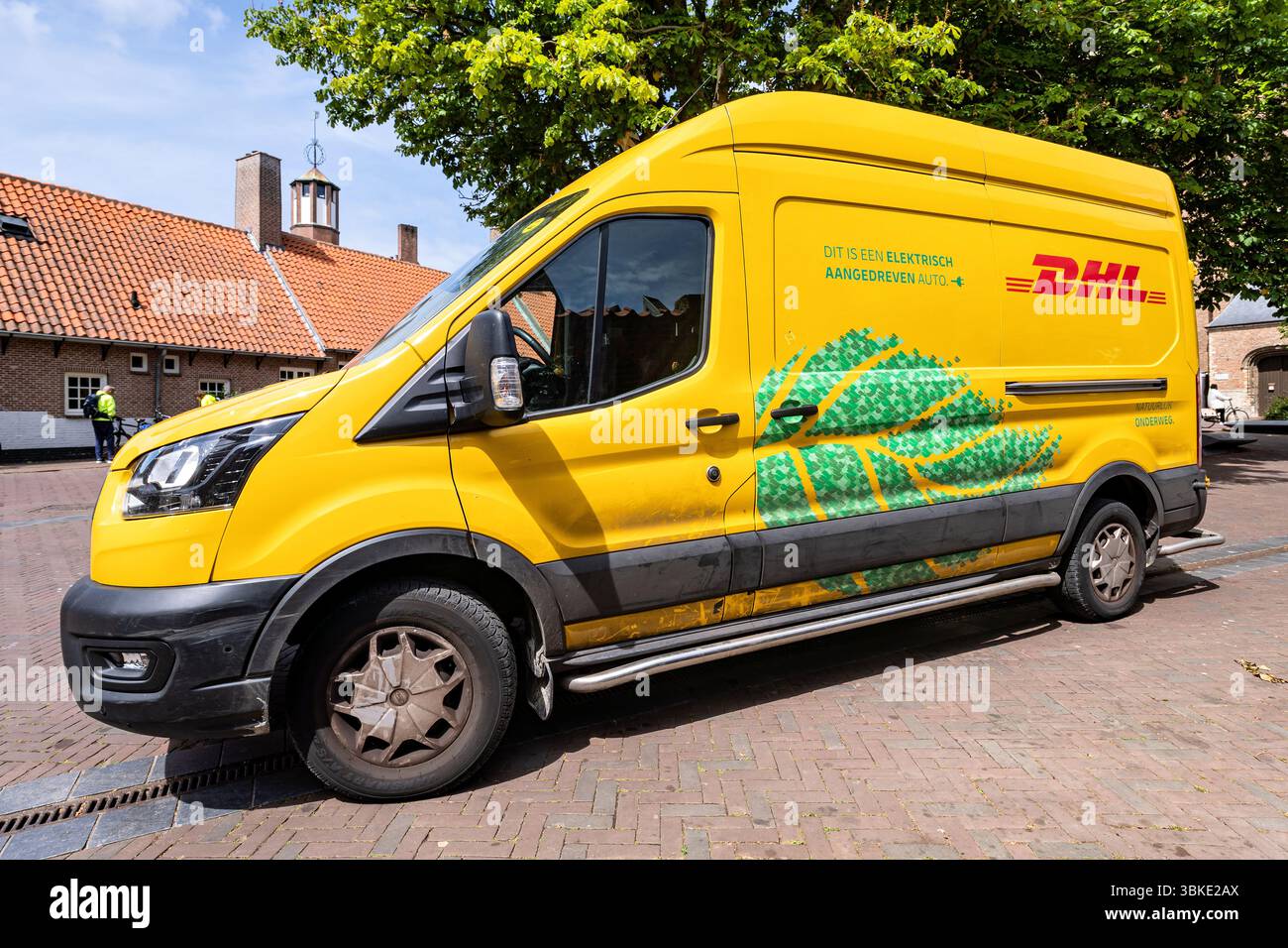 DHL Ford Transit Lieferwagen Stockfoto