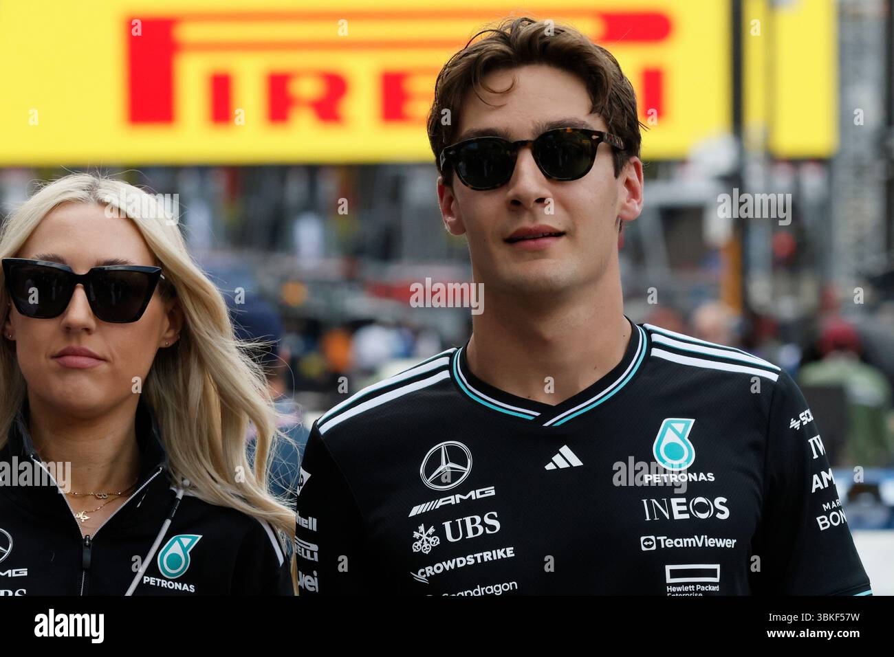 Monaco, 23. Mai 2025. Formel 1 Tag Heuer Grand Prix de Monaco 2025. Im Bild: #63 George Russell (GBR) vom Mercedes-AMG PETRONAS Formel-1-Team © Piotr Zajac/Alamy Live News Stockfoto