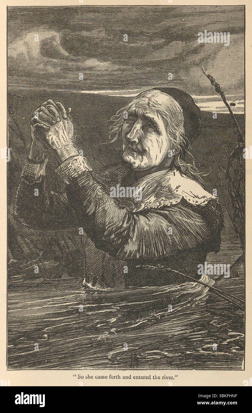 Holzschnitt einer Szene aus John Bunyans Buch The Pilgrim's Progress Stockfoto