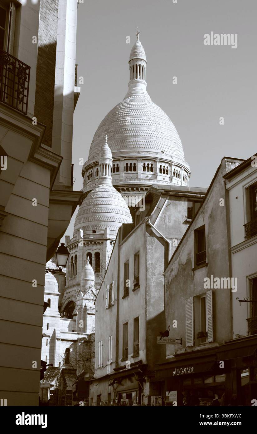 Montmartre, Paris, Frankreich Reisefotografie, Straßenkünstler, romantisches Paris Stockfoto