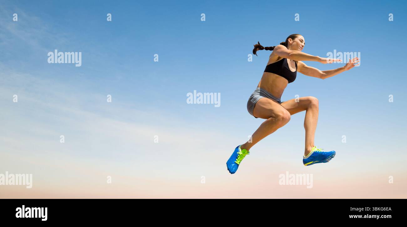 Langspringerin Stockfoto