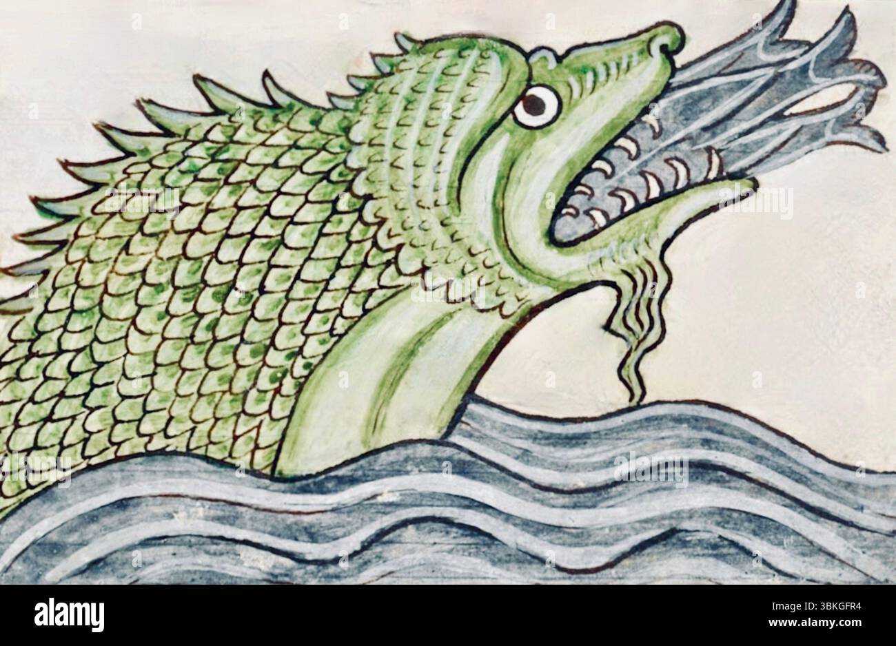 Mythisches Meeresmonster – um das 13. Jahrhundert Stockfoto