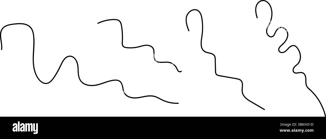 Künstlerische Schwarzweiß-Zeichnung, die die dynamische Bewegung einer abstürzenden Welle in komplexen Details erfasst. Stock Vektor