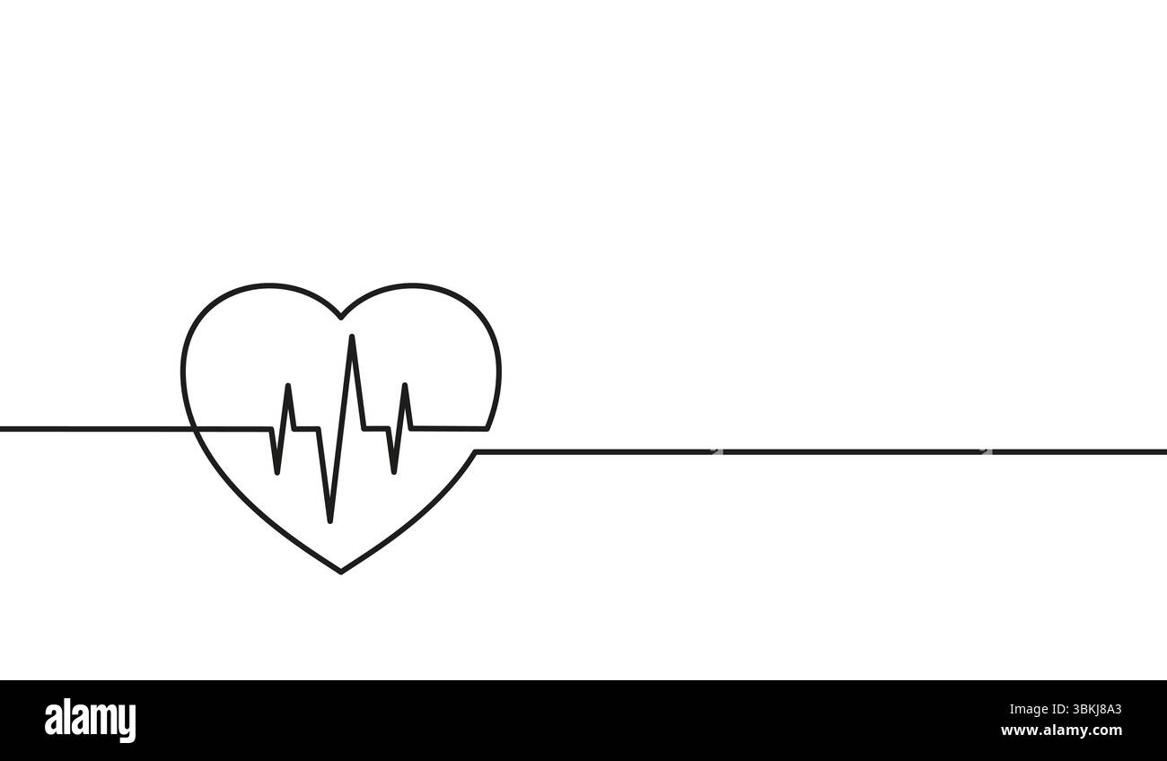 Herzschlag-Symbol. Puls-Herzschlag. Frequenzlinien-ekg isoliert auf weißem Hintergrund. medizinisches ekg. Line Art Herz-Kreislauf-Herd. Gesundes Leben. Überwachen Stock Vektor