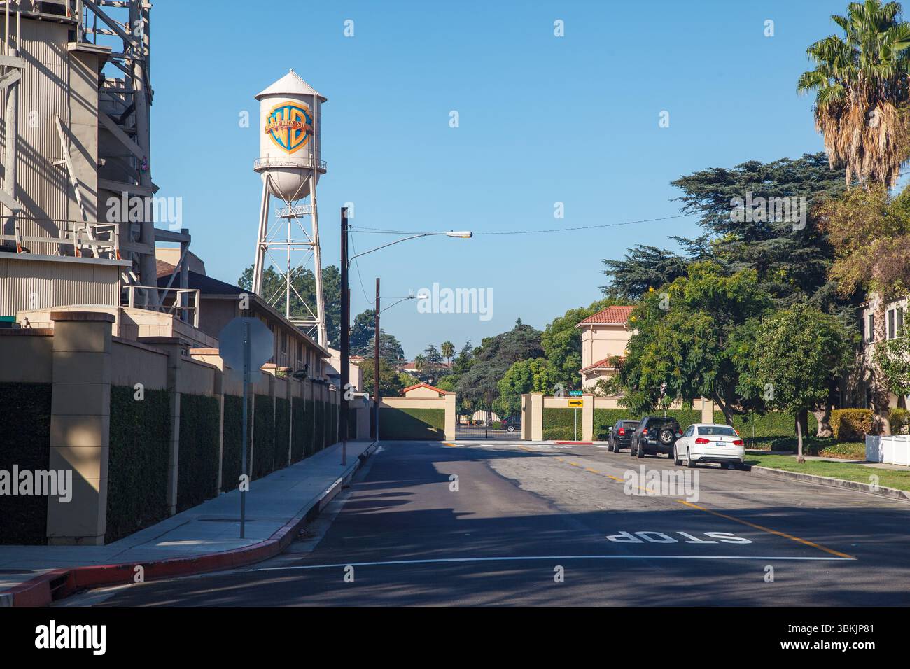 Die Warner Bros Studios und der Wassertank, Burbank, Los Angeles, CA, USA Stockfoto