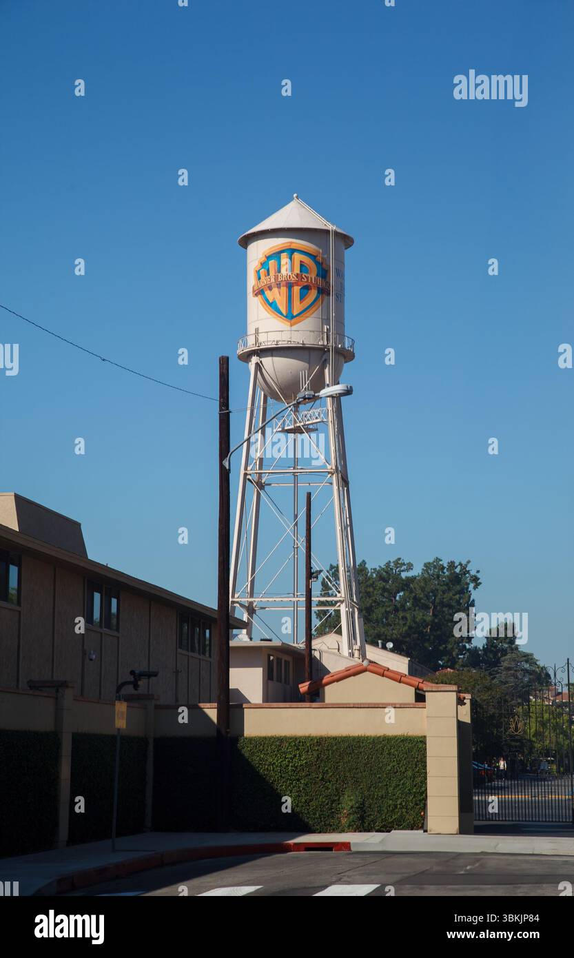 Die Warner Bros Studios und der Wassertank, Burbank, Los Angeles, CA, USA Stockfoto