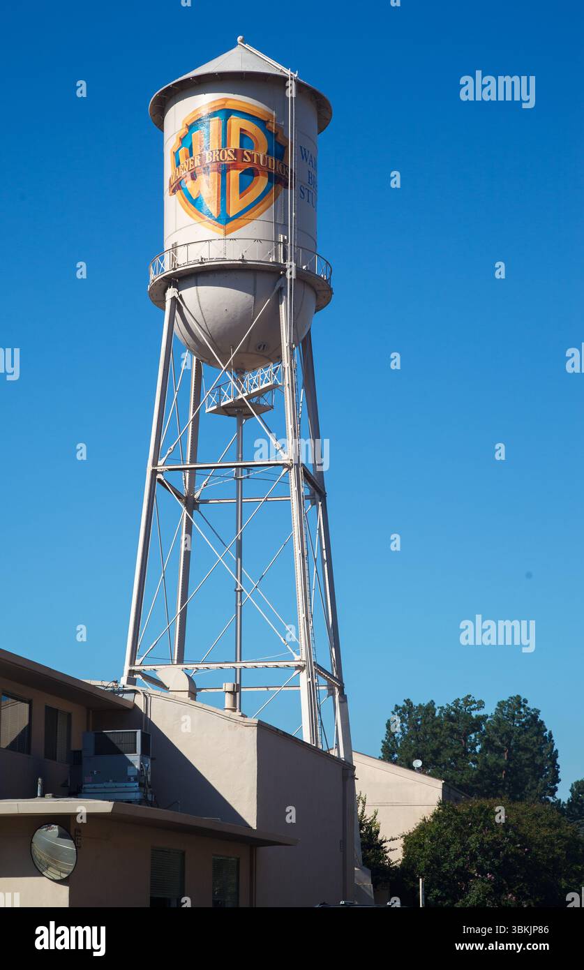 Die Warner Bros Studios und der Wassertank, Burbank, Los Angeles, CA, USA Stockfoto
