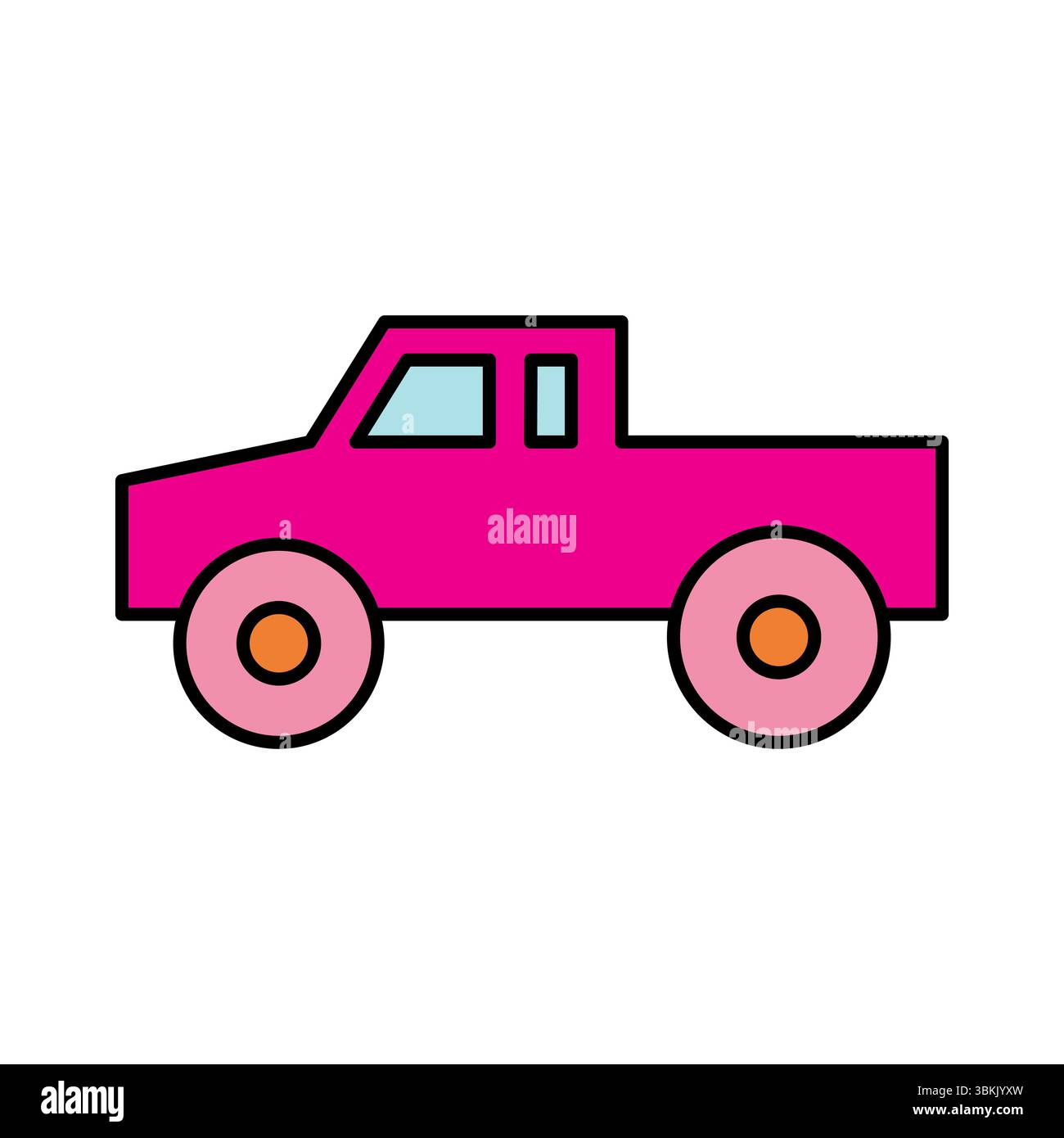 Kleiner rosa Pickup Truck Cartoon Icon Design Vektor Stock Vektor