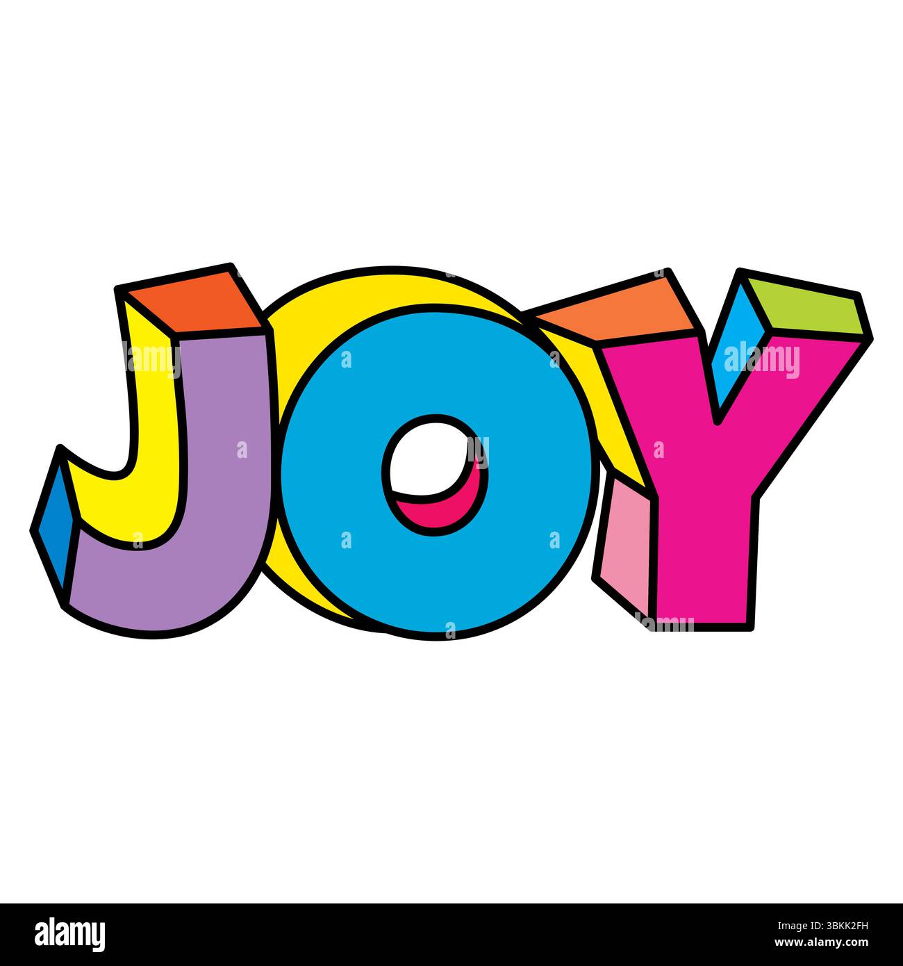 JOY Letter Logo Bunte verspielte Design Vektor Illustration Stock Vektor