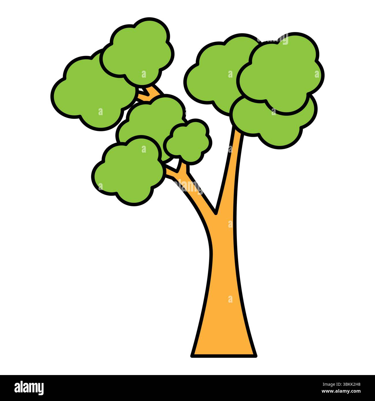 Einfache Zeichentrickbaum-Vektor-Illustration Stock Vektor