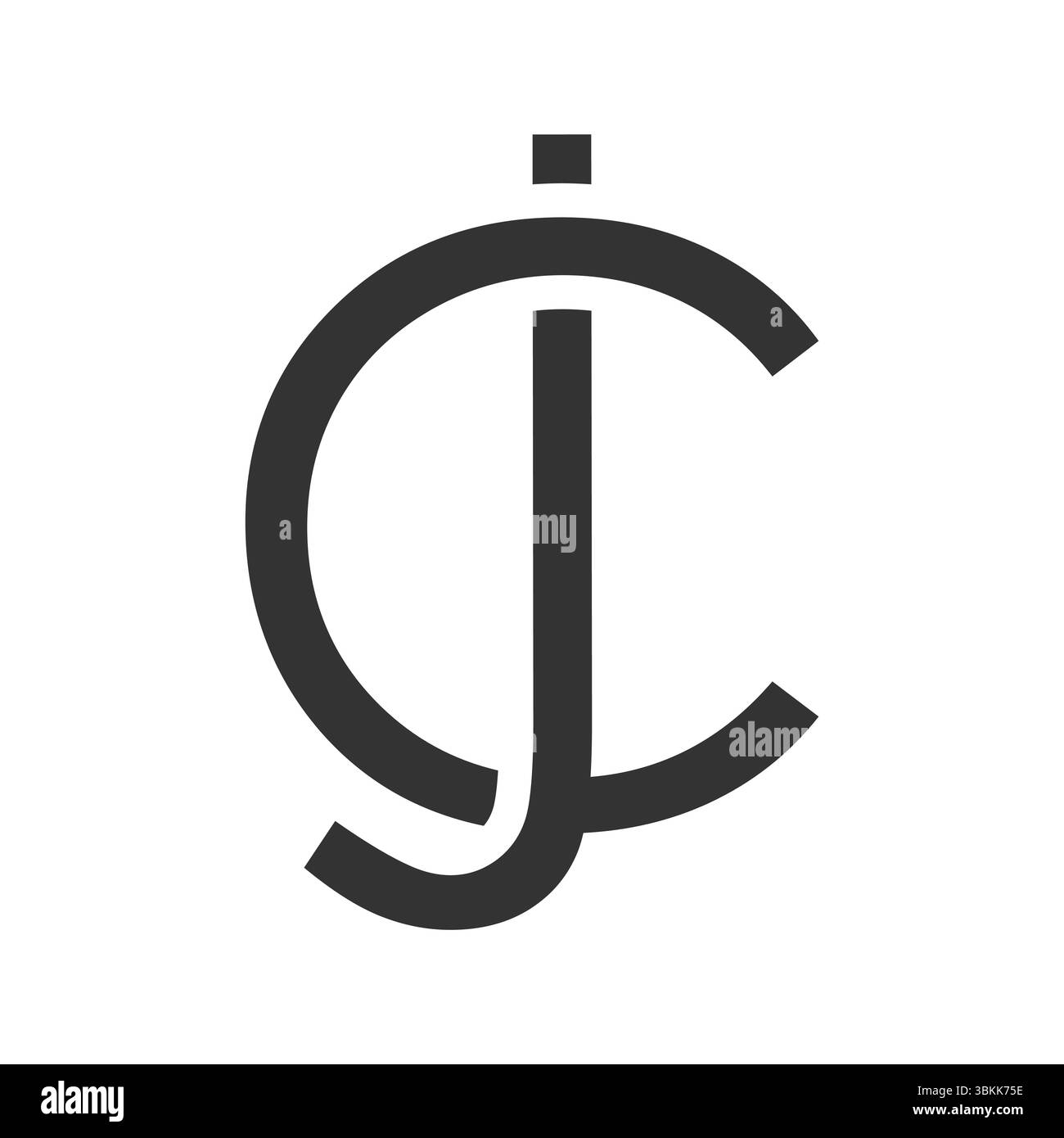 Minimalistisches CJ- oder JC-Logo mit einem einzigartigen, klaren Stil. Stock Vektor