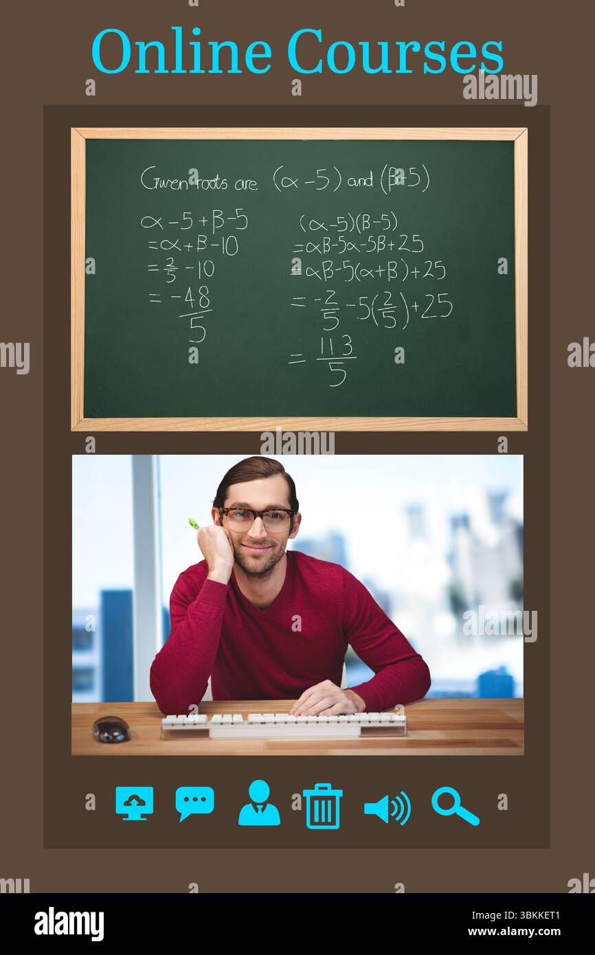 Computergeneriertes Bild der E-Learning-Schnittstelle Stockfoto