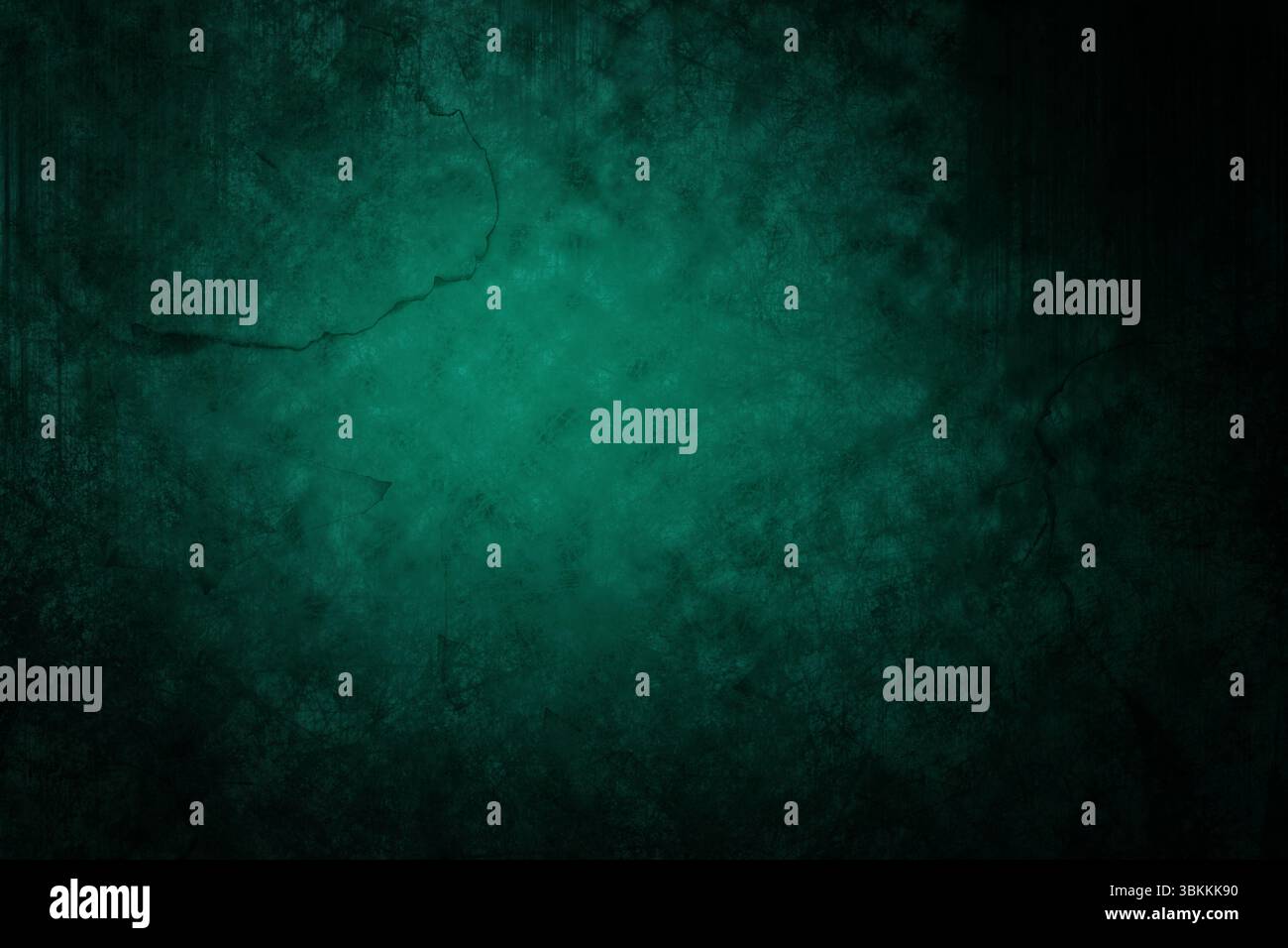 Blaugrüne Grunge-Textur in flacher Ausführung ist ein Füllrahmen mit gerissenem Beton und Flecken Stockfoto