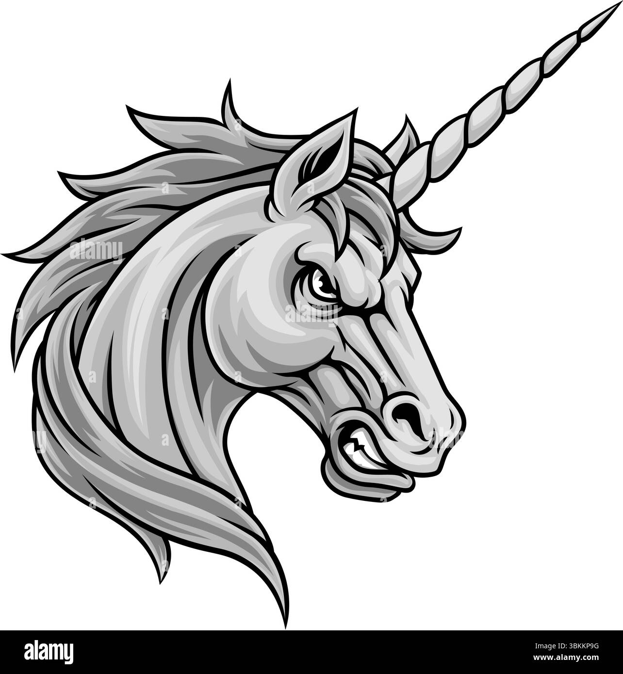 Unicorn Horse Sports Team Mascot Design Stock Vektor