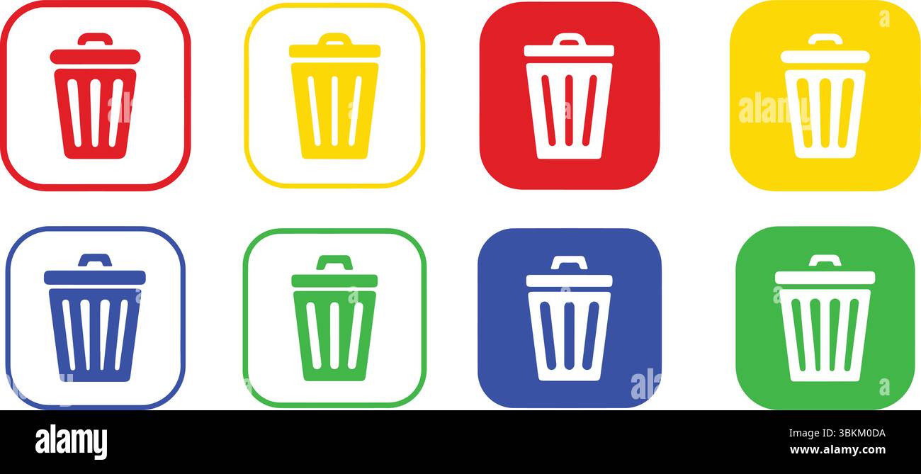 Papierkorb-Symbolgruppe Stock Vektor