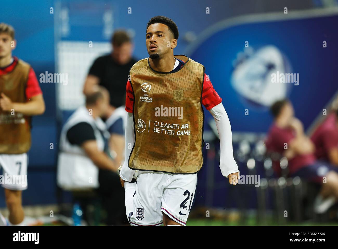 Das Anton Malatinsky Stadium, Trnava, Slowakei. Juni 2025. Ethan Nwaneri (eng), 21. JUNI 2025 - Fußball/Fußball : UEFA "U21-Europameisterschaft 2025 Slowakei" Viertelfinalspiel zwischen Uuder-21 Spanien 1-3 Uuder-21 England im Anton Malatinsky Stadium, Trnava, Slowakei. Quelle: Mutsu Kawamori/AFLO/Alamy Live News Stockfoto
