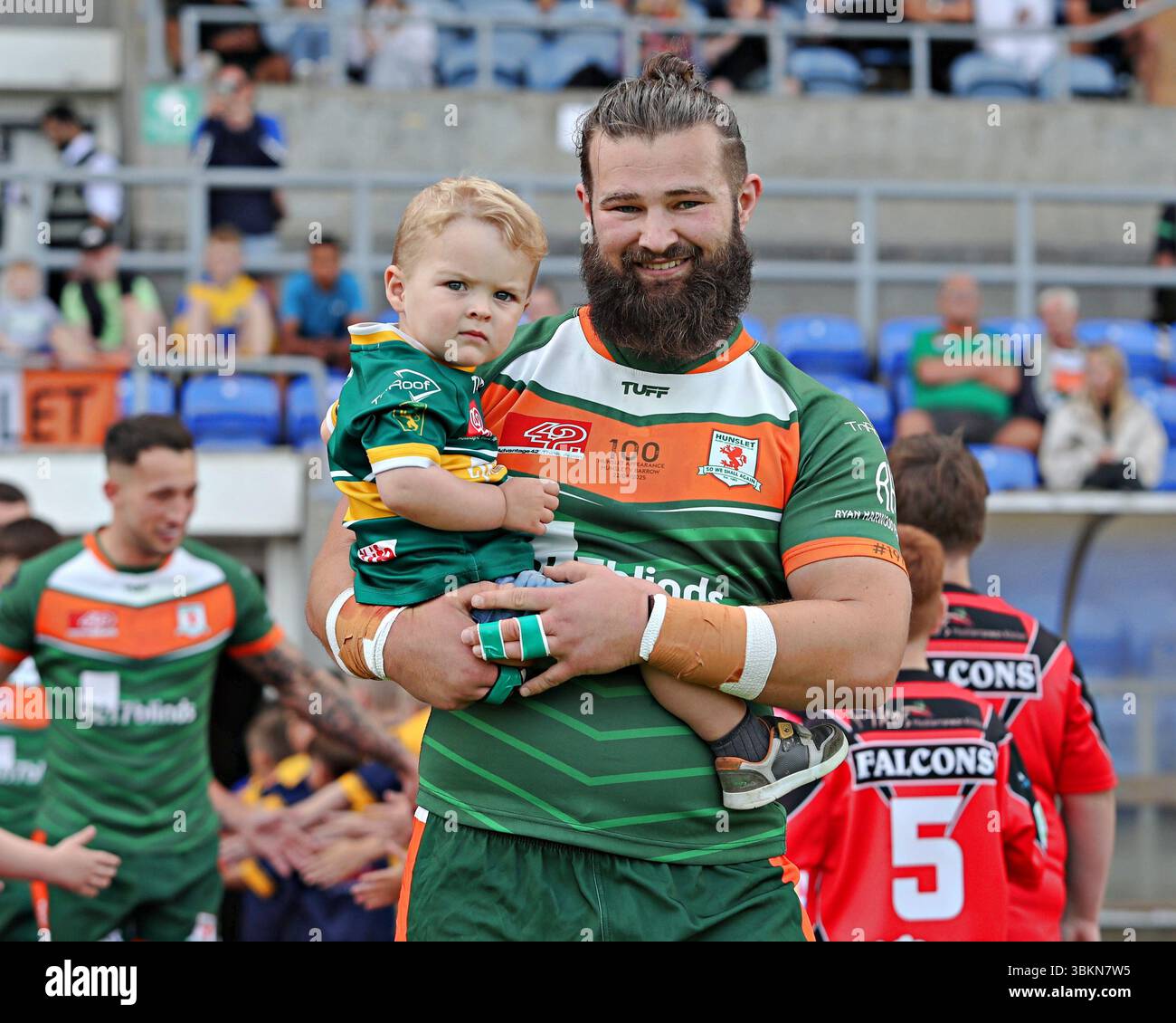 Harvey Hallas von Hunslet RLFC vor dem Betfred Championship Match Hunslet RLFC gegen Barrow Raiders im South Leeds Stadium, Leeds, Vereinigtes Königreich, 22. Juni 2025 (Foto: Sam Eaden/News Images) in Leeds, Vereinigtes Königreich am 22. Juni 2025. (Foto: Sam Eaden/News Images/SIPA USA) Stockfoto