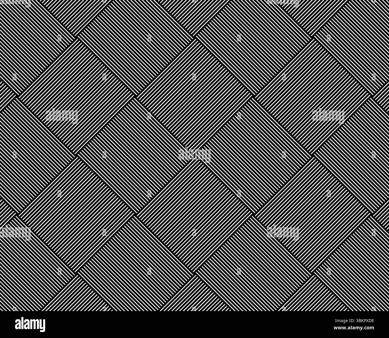 Korbstruktur aus Korb. Wandhintergrund aus Keramikfliesen. Gekreuztes, gerades Streifenmuster. Parallele und senkrechte Linien. Abstraktes geometrisches Muster. Einfache Gewebestruktur. Vektorgrafik. Stock Vektor