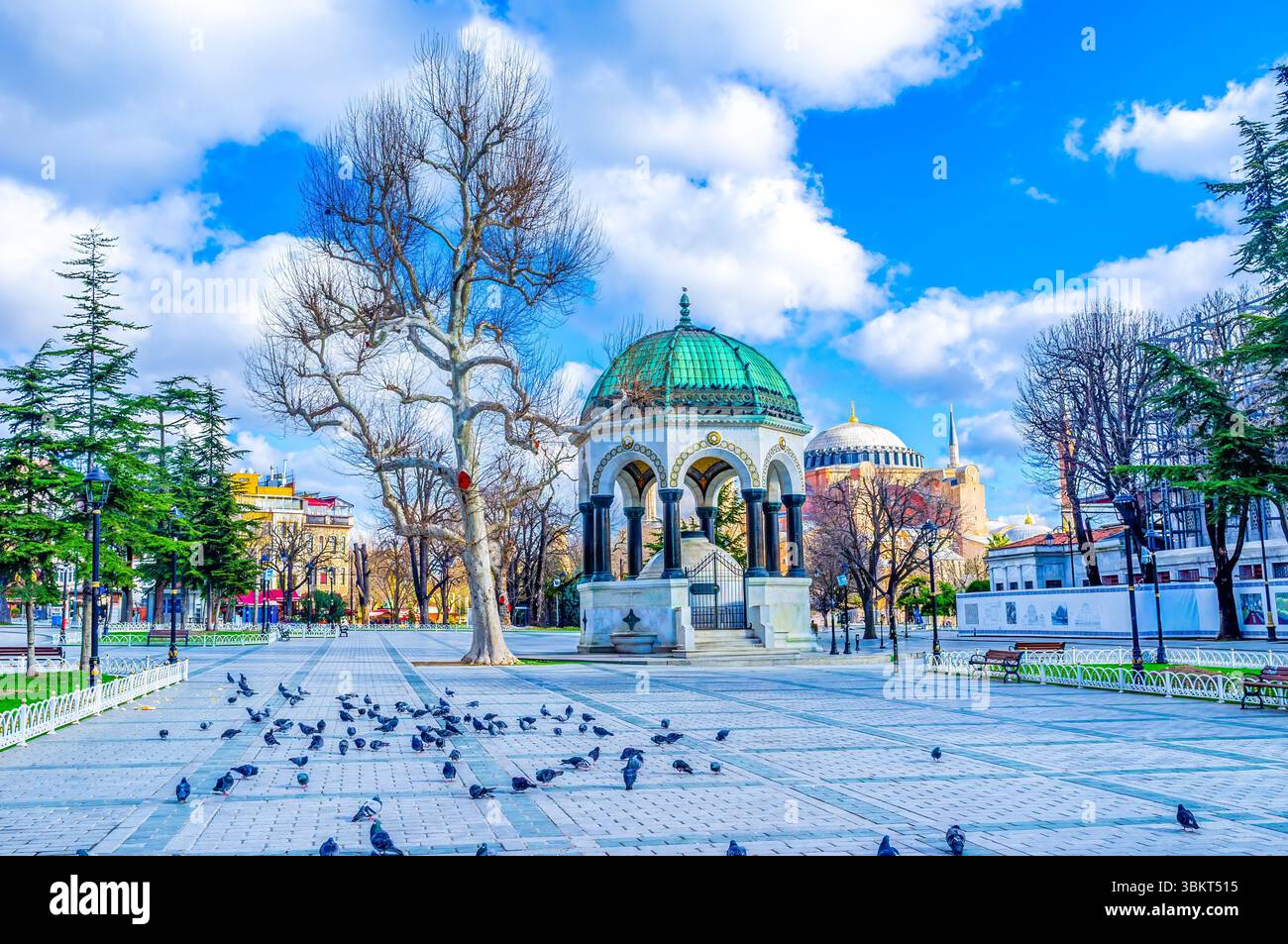Der deutsche Brunnen auf dem Sultanahmet-Platz, ehemaliges Hippodrom von Konstantinopel, Istanbul, Türkei Stockfoto