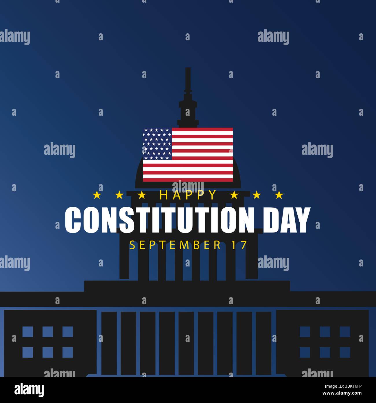 Wir feiern unsere Stiftung am 17. September Einen Tag der fröhlichen Verfassung Stock Vektor