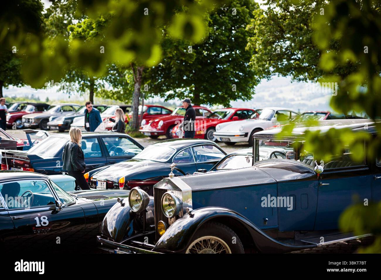 Oldtimer-Event auf Hohenpeissenberg, Bayern Stockfoto