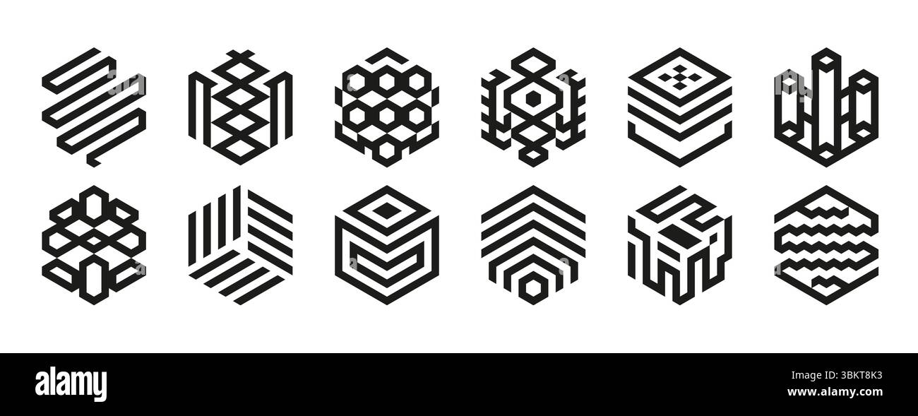 Minimaler geometrischer Formsatz. Stock Vektor