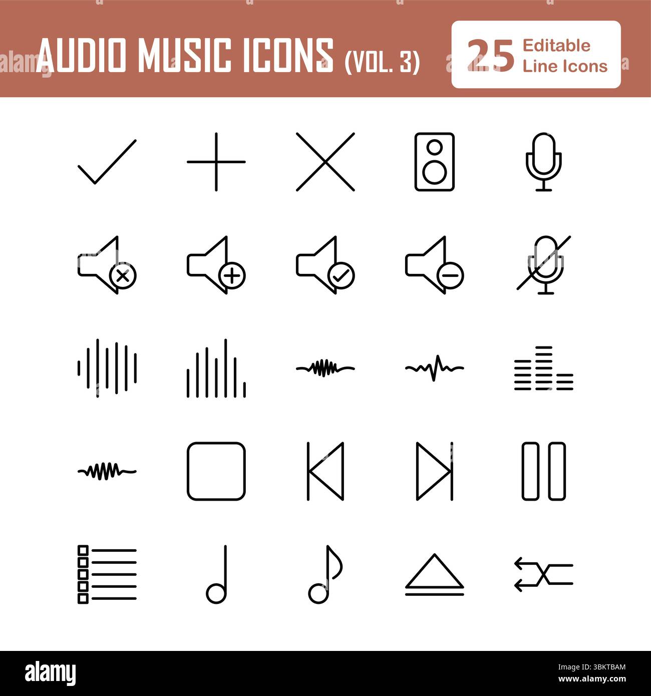 Audio Music Symbole Set (Vol. 3 Stock Vektor