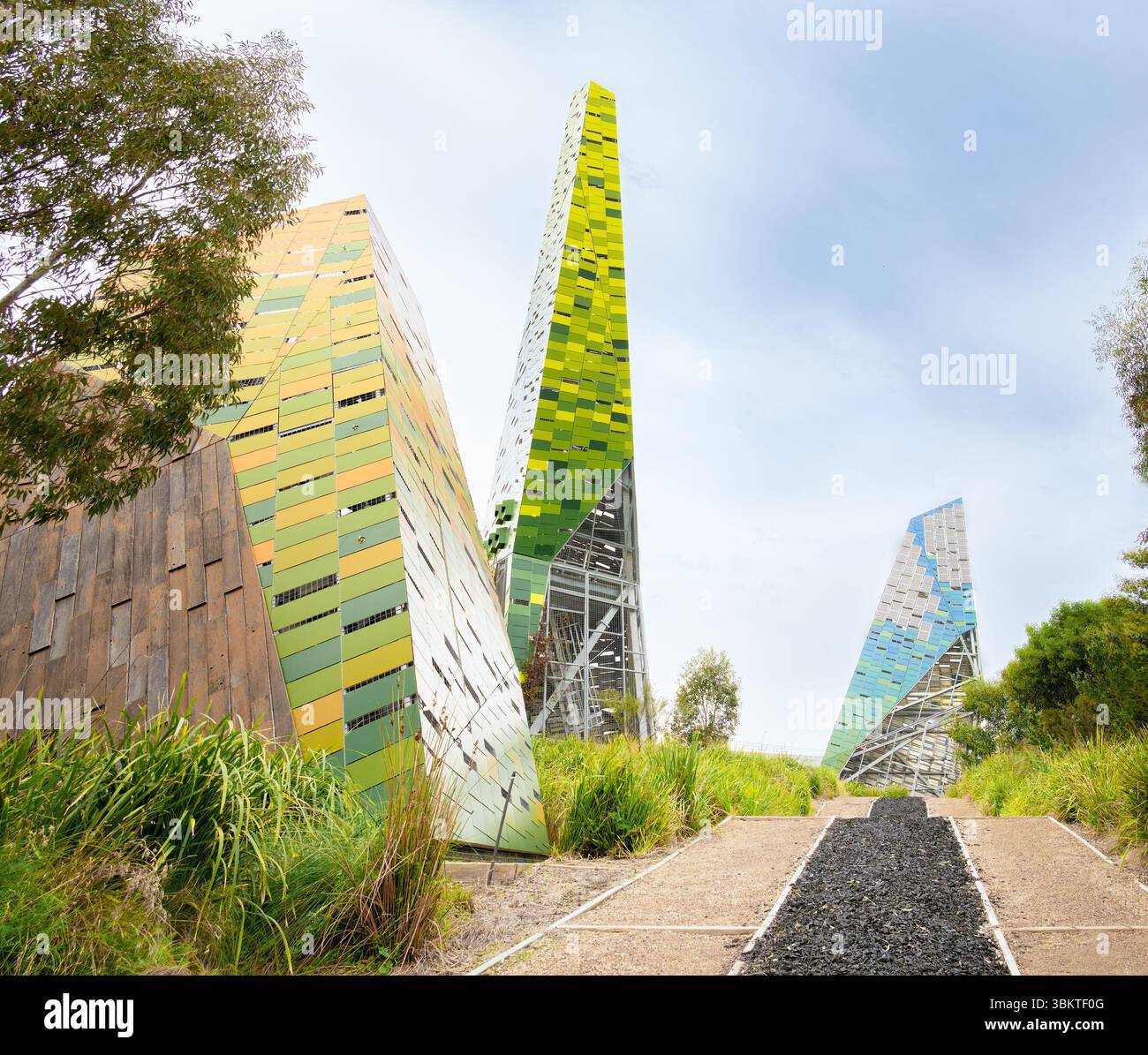 Melbourne, Victoria, Australien - Habitat Filter farbenfrohe ökologische Kunstinstallation von Drysdale, Myers & Dow Stockfoto