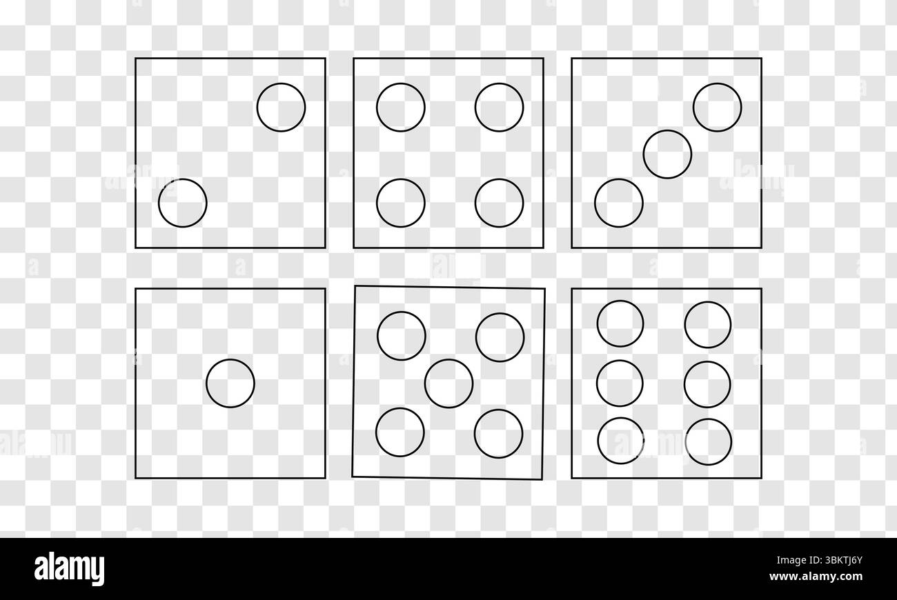 Spielwürfel Eins - Sechs Stock Vektor