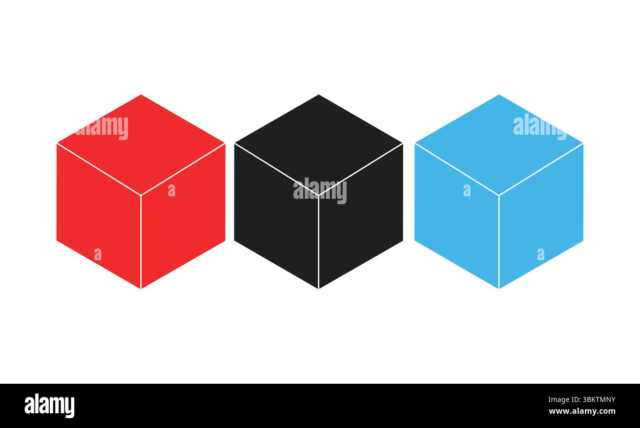 Bunter Würfelhaufen auf weißem Hintergrund - perfekt für Brettspiele und Casino-Nächte Stock Vektor