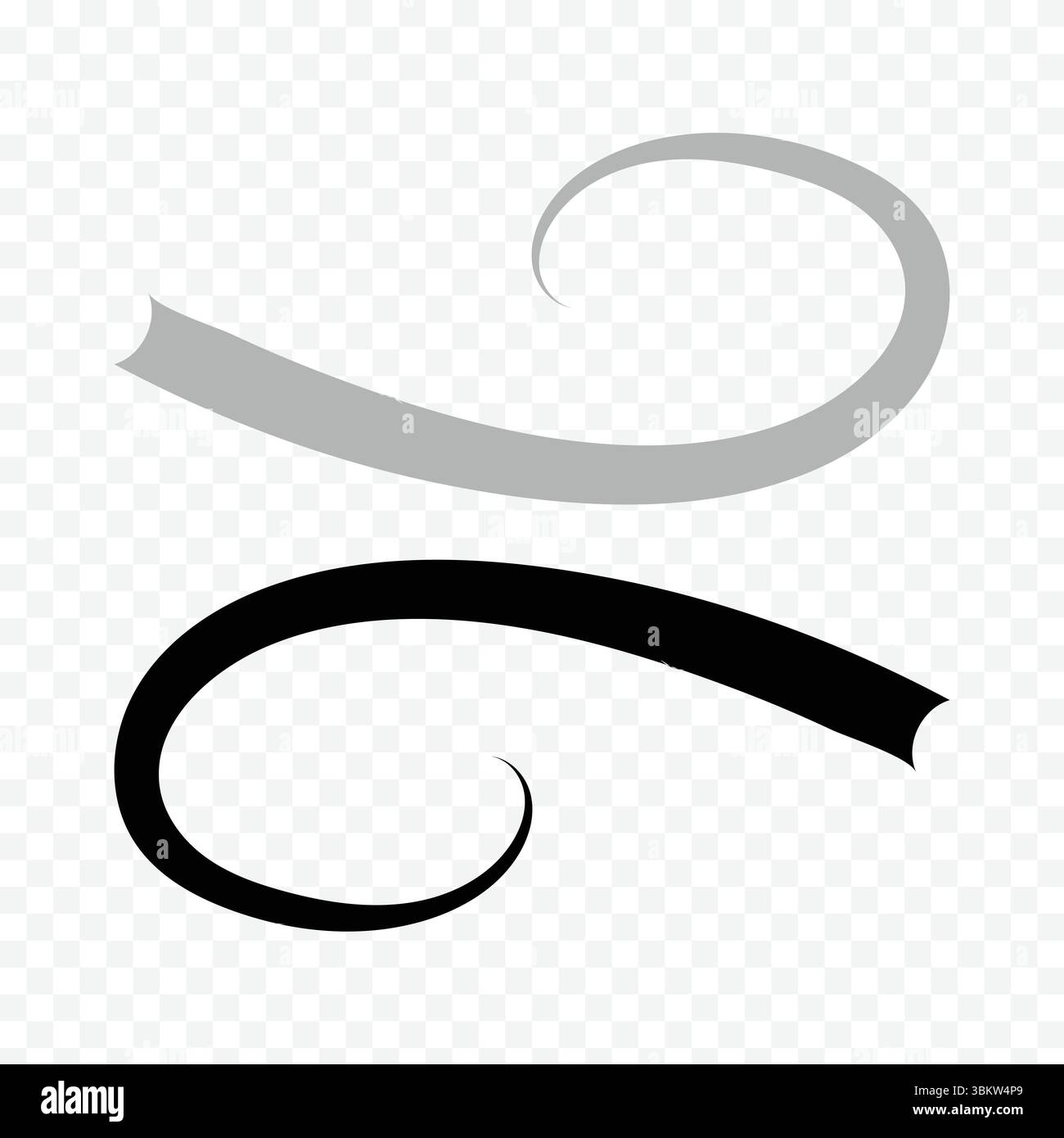 Swoosh und Swoops unterstreichen die typografische Heckform. Mit dem Pinsel gezogener dicker gekrümmter Abstrich Hand gezeichnet locktes Swish, Swash, Squiggle, Twiddle. Vektorkalligraph Stock Vektor