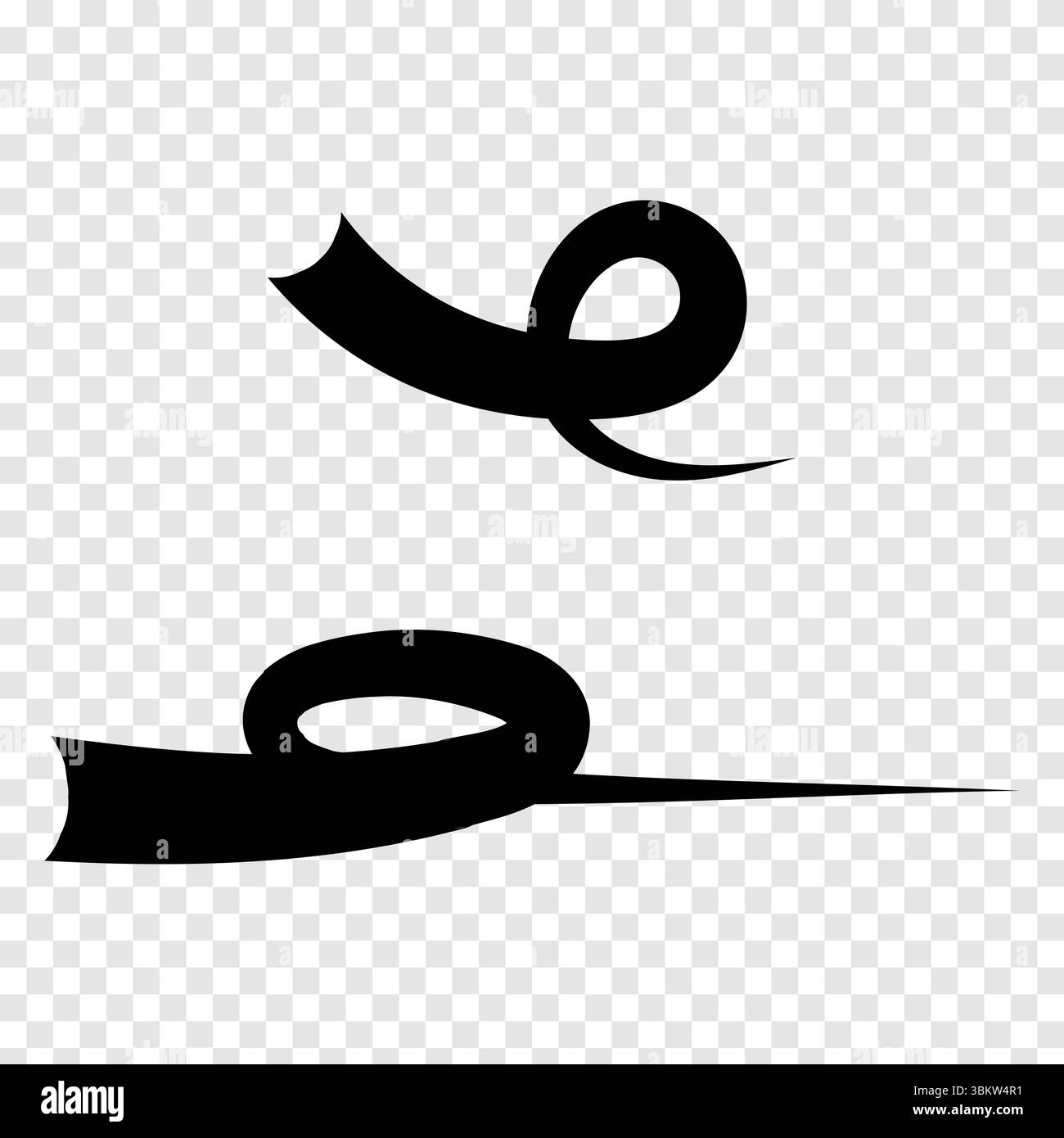 Baseball-Schwänze. Swoosh schwamm Typografie lockig Vintage Graphics Vector Set Stock Vektor