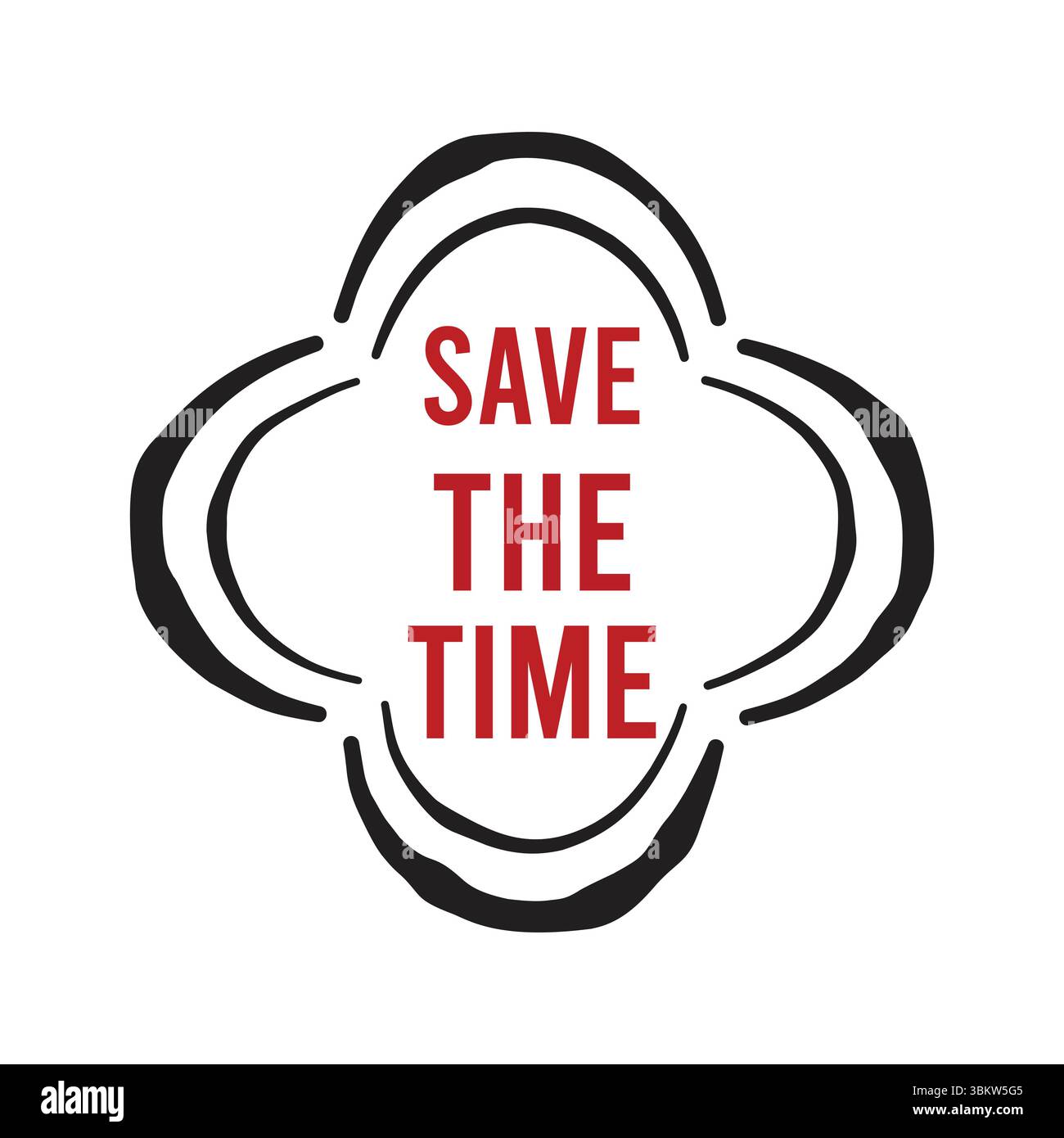 Sparen Sie Zeit mit handgezeichnetem Text. Stock Vektor