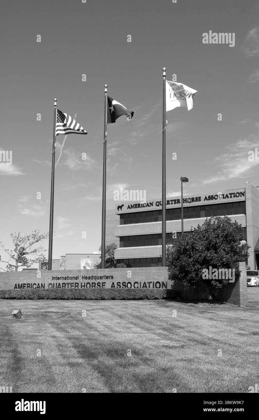 Hauptsitz der American Quarter Horse Association in Amarillo, Texas, USA. Stockfoto