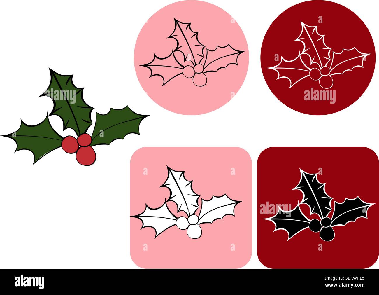 weihnachtsbaumbeeren-Logo. Abbildung der grafischen Vektorfarbe. Elemente geeignet für dekoratives Weihnachtsfest, Neujahrseinladungen, Begrüßung Stock Vektor