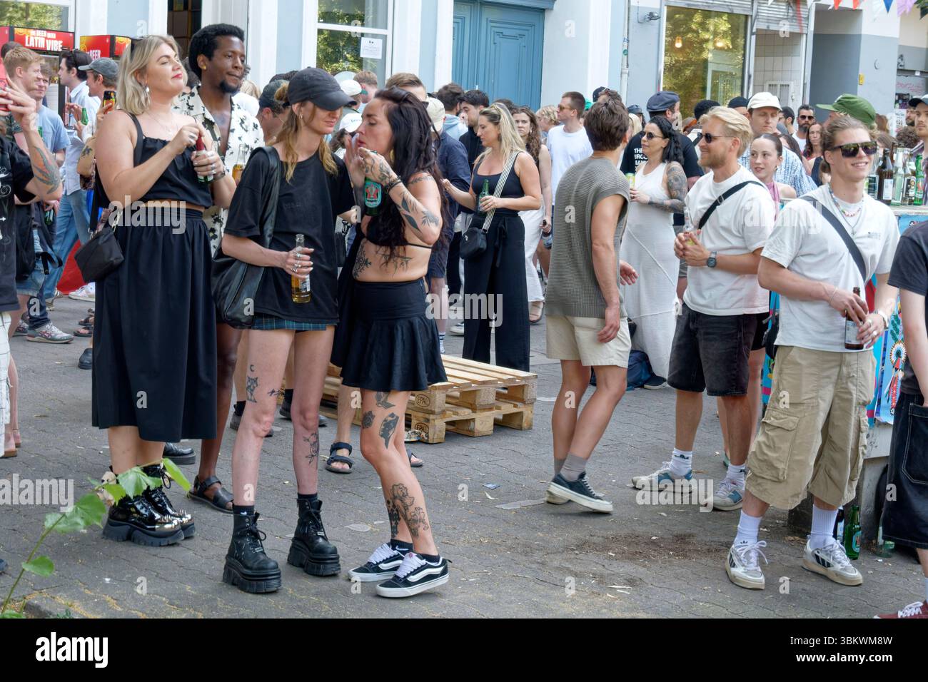 Fest de la musique 2025 , Stil for Talent, 20 Jahre freie Blockparty, Open Air, Wienerstraße 35, Berlin-Kreuzberg Stockfoto