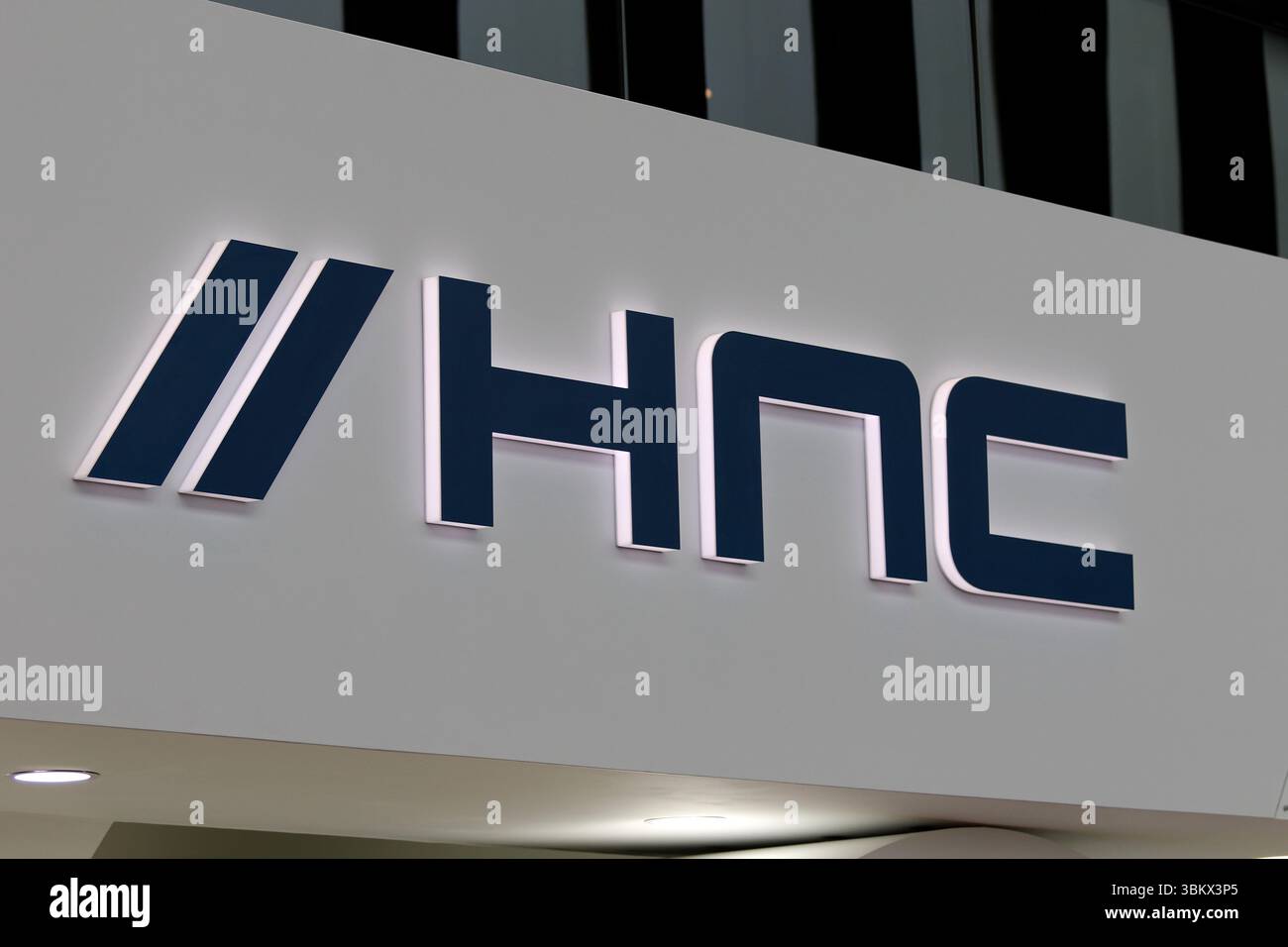 Sankt Petersburg, Russland. Juni 2025. Logo NPC auf dem XXVIII St. Petersburg International Economic Forum im Expoforum Convention and Exhibition Center in St. Petersburg, Russland. Quelle: SOPA Images Limited/Alamy Live News Stockfoto