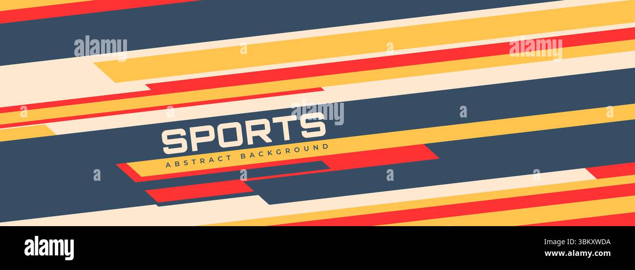 Abstraktes modernes Sportbanner-Design in Retro-Farbe mit geometrischen Diagonallinien. Hintergrund der Vektorgrafik Stock Vektor