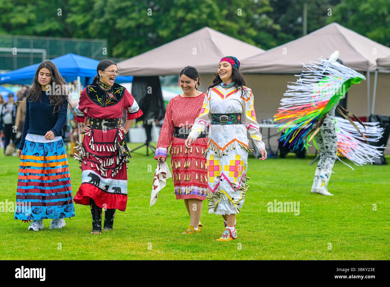 Pow Wow Dancers, National Indigenous Peoples Day, Vancouver, British Columbia, Kanada Stockfoto