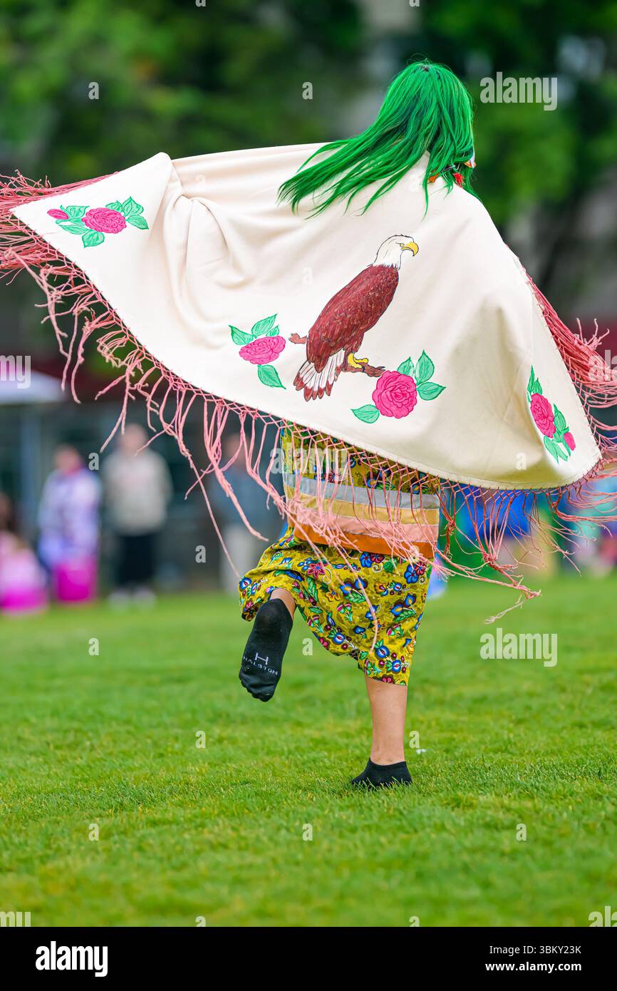 Pow Wow Dancers, National Indigenous Peoples Day, Vancouver, British Columbia, Kanada Stockfoto