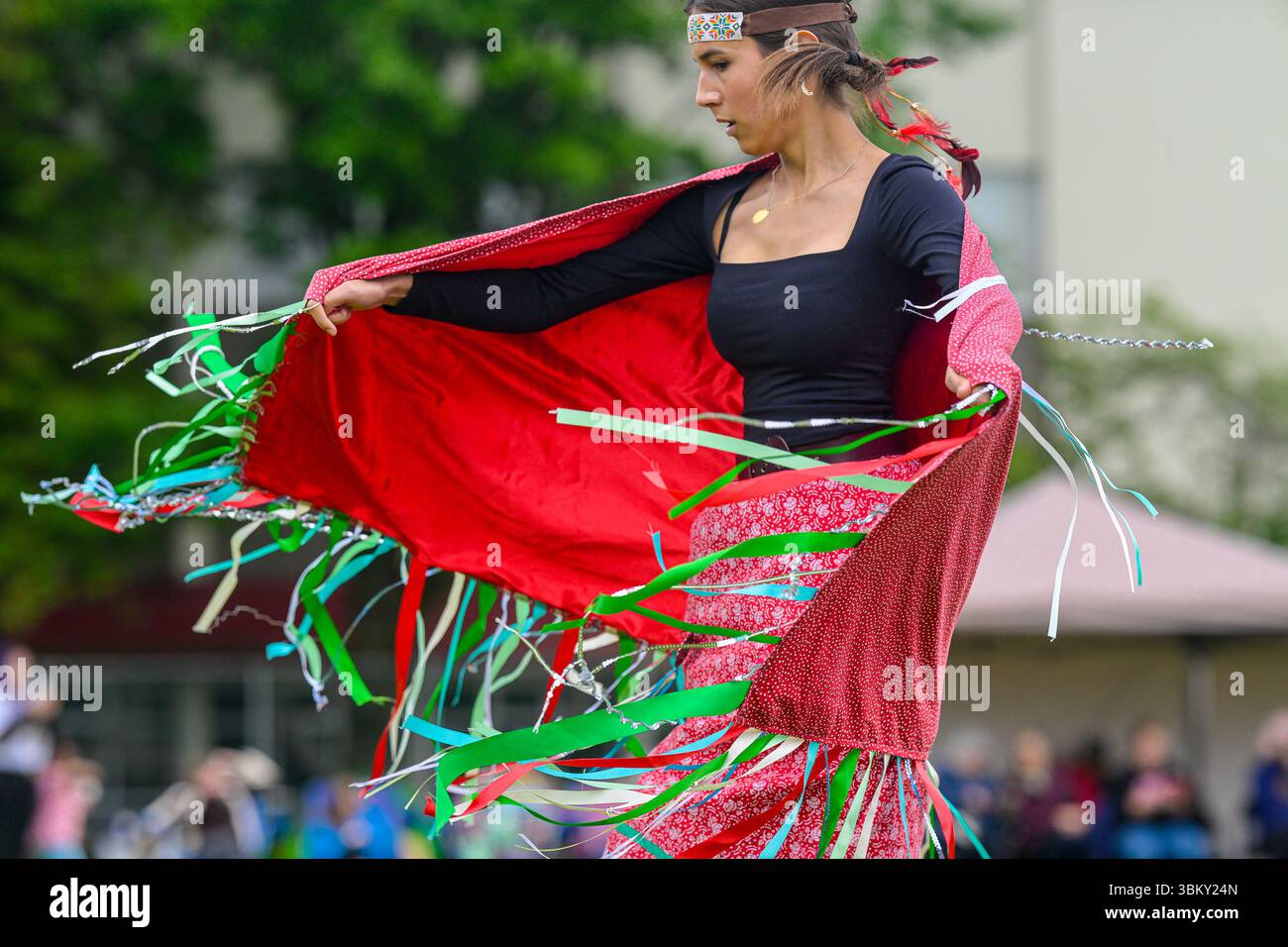 Pow Wow Dancers, National Indigenous Peoples Day, Vancouver, British Columbia, Kanada Stockfoto