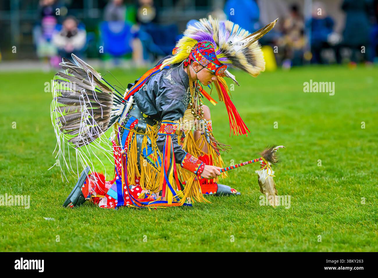 Pow Wow Dancers, National Indigenous Peoples Day, Vancouver, British Columbia, Kanada Stockfoto
