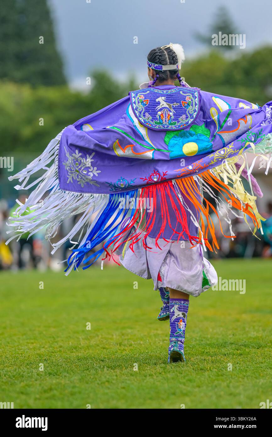 Pow Wow Dancers, National Indigenous Peoples Day, Vancouver, British Columbia, Kanada Stockfoto