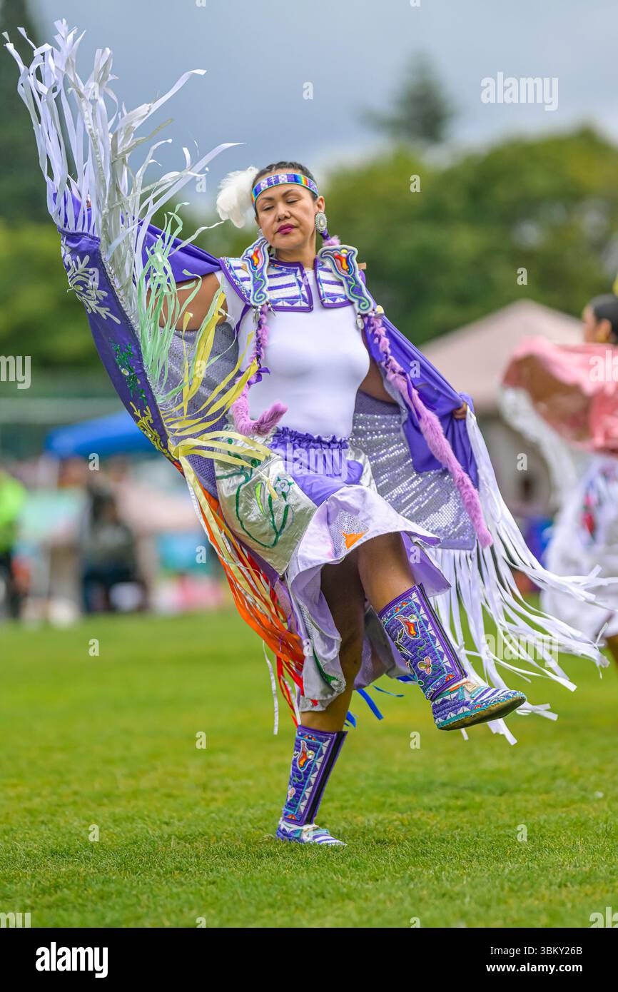 Pow Wow Dancers, National Indigenous Peoples Day, Vancouver, British Columbia, Kanada Stockfoto