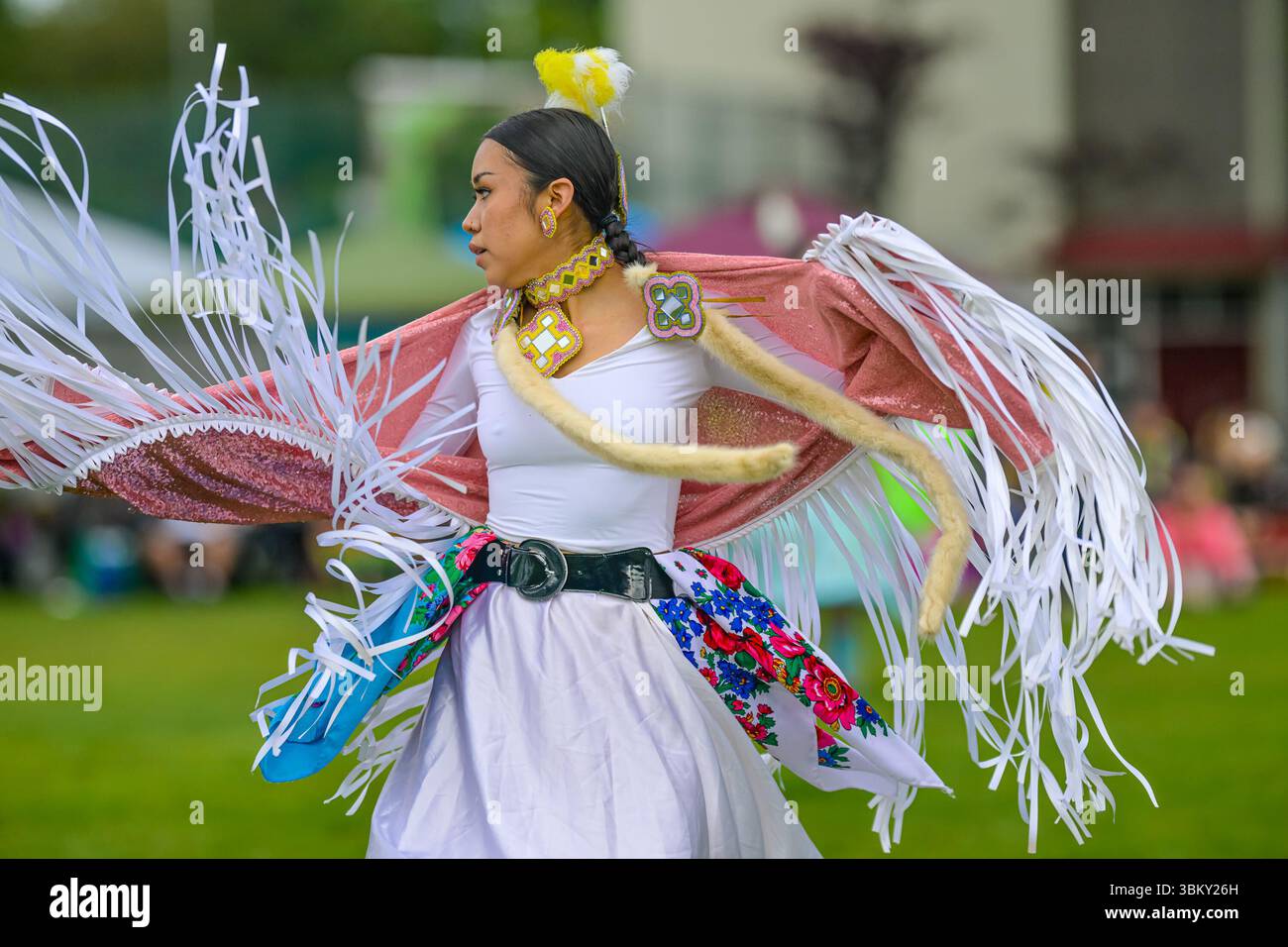 Pow Wow Dancers, National Indigenous Peoples Day, Vancouver, British Columbia, Kanada Stockfoto