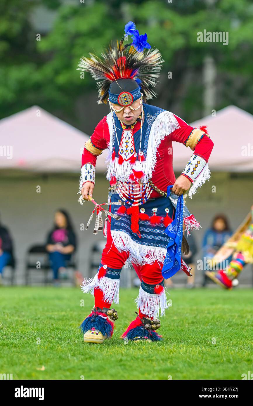 Pow Wow Dancers, National Indigenous Peoples Day, Vancouver, British Columbia, Kanada Stockfoto