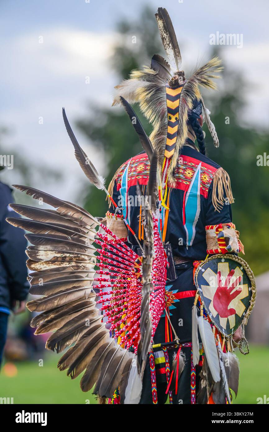 Pow Wow Dancer, National Indigenous Peoples Day, Vancouver, British Columbia, Kanada Stockfoto